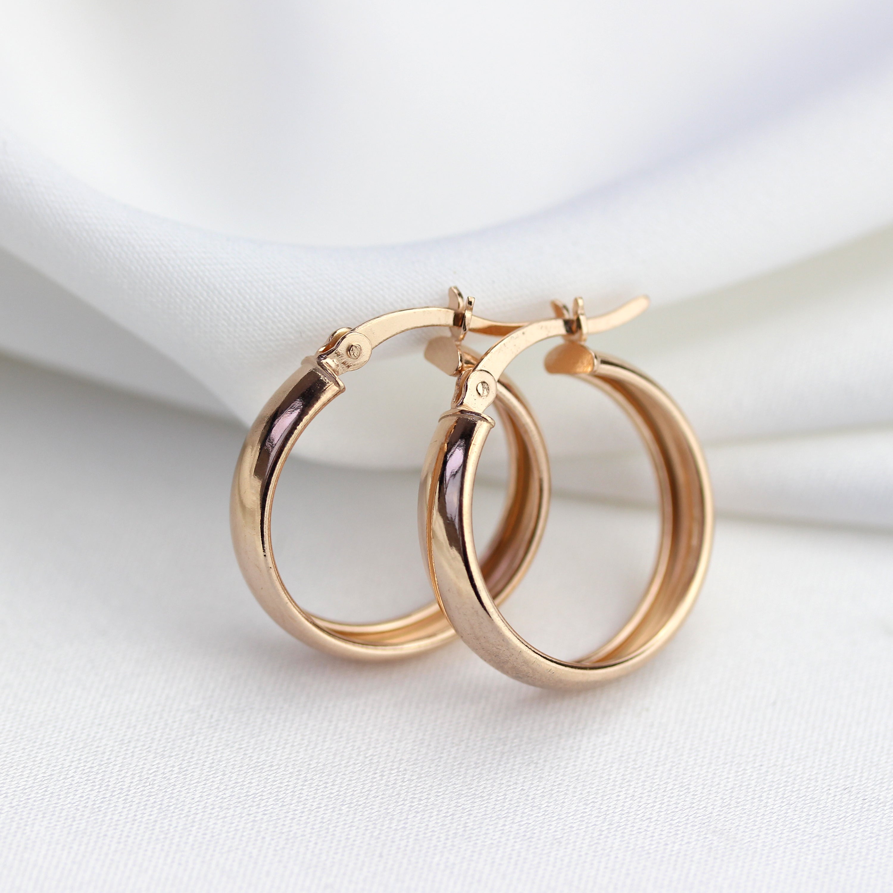 Rosévergoldet Sterlingsilber Creole 20 mm Creolen Ohrringe
