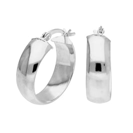 Sterlingsilber Klobig 20 mm Creolen Ohrringe