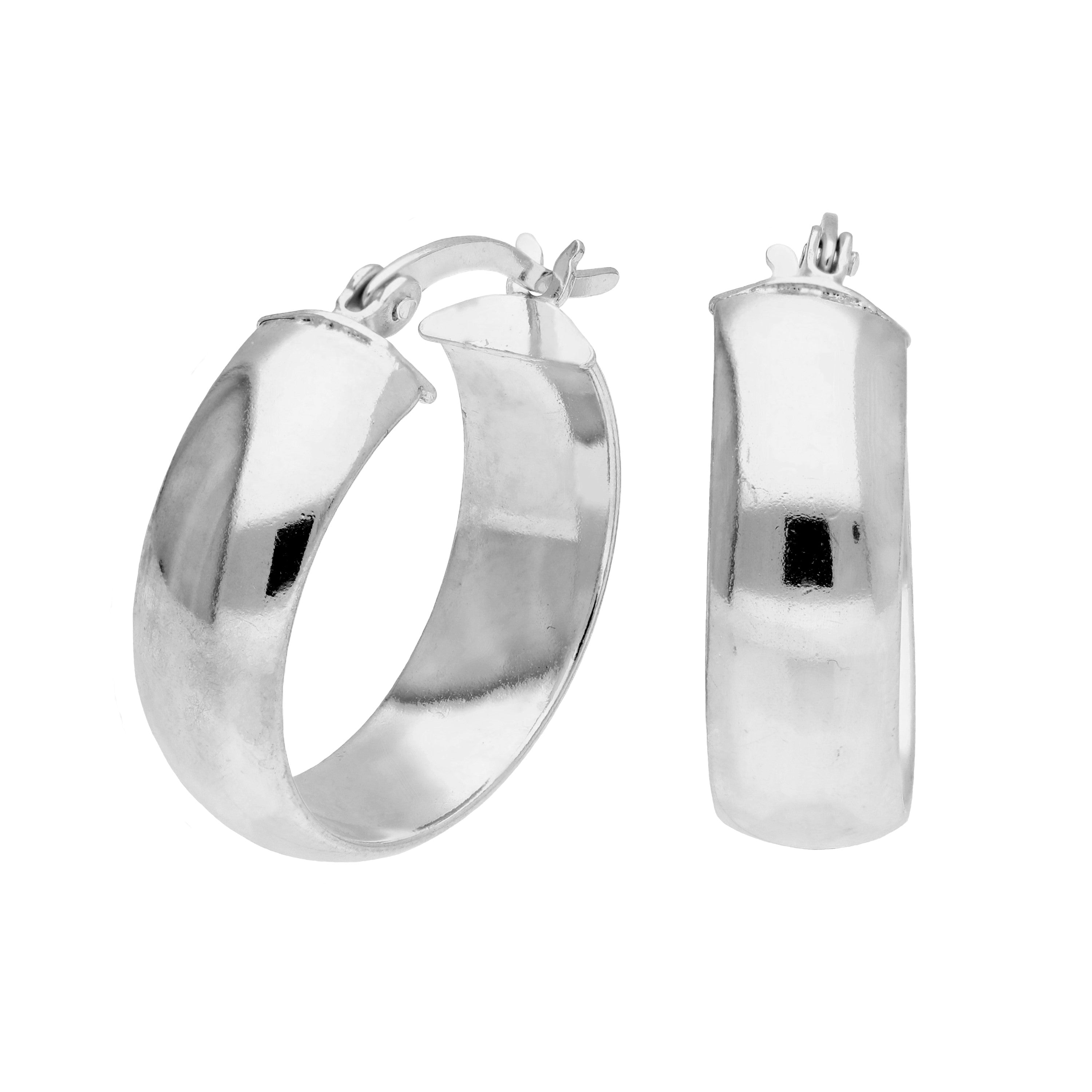 Sterlingsilber Klobig 20 mm Creolen Ohrringe