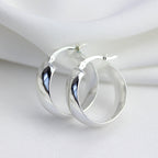 Sterlingsilber Klobig 20 mm Creolen Ohrringe