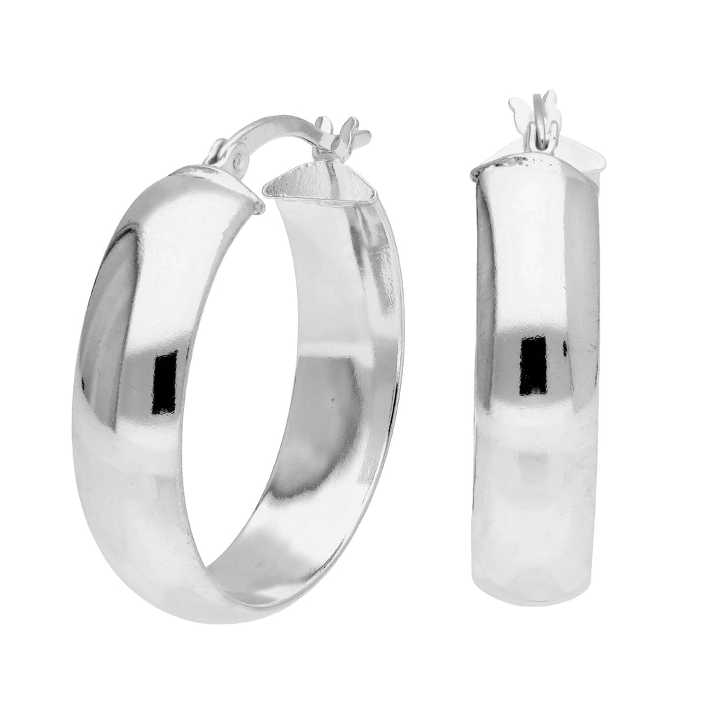 Sterlingsilber Klobig 25 mm Creolen Ohrringe
