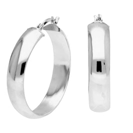 Sterlingsilber Klobig 30 mm Creolen Ohrringe