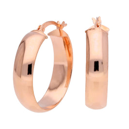 Rosévergoldet Sterlingsilber Klobig 25 mm Creolen Ohrringe,