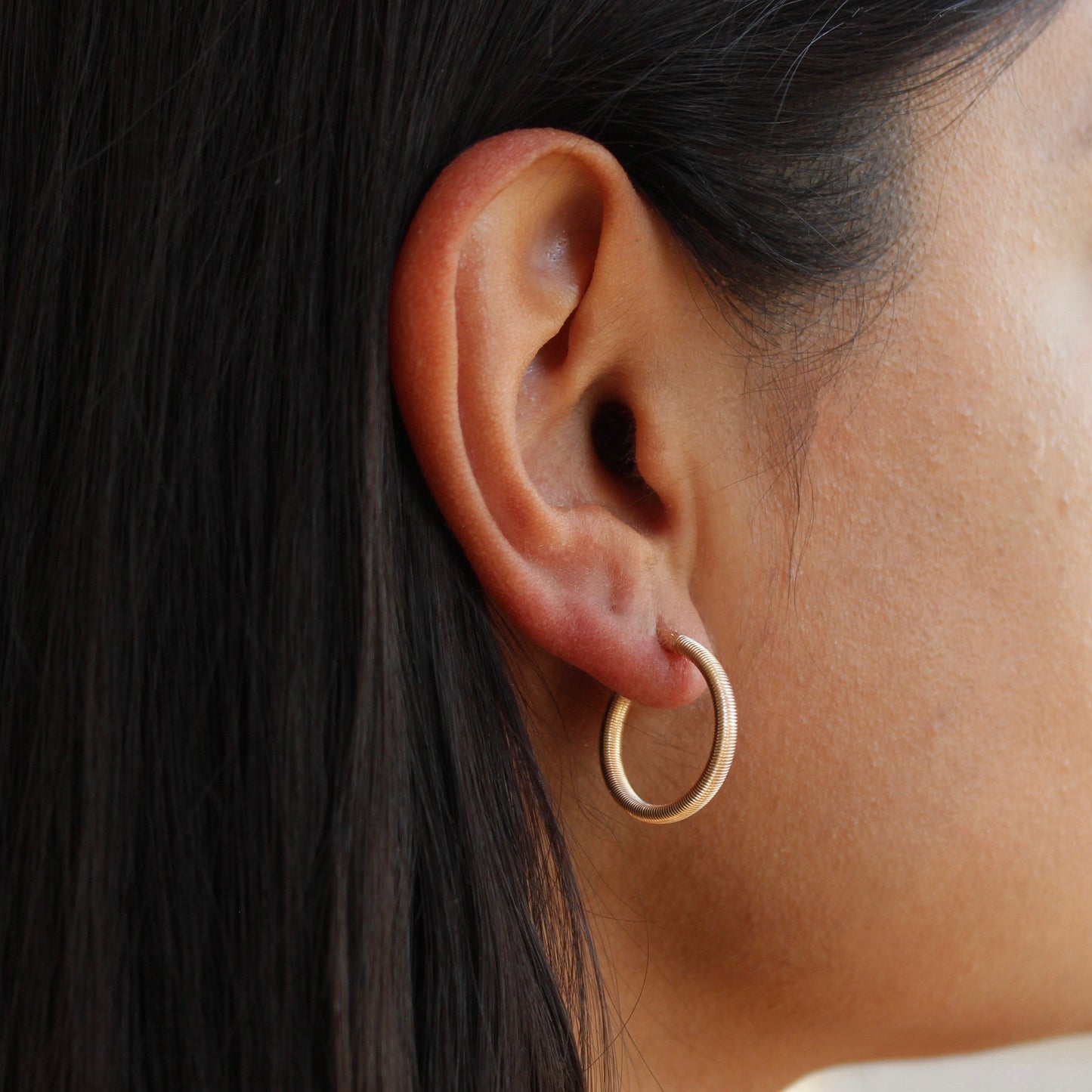 Rose Gold Plated Sterling Silver Lined 20mm Hoop Earrings