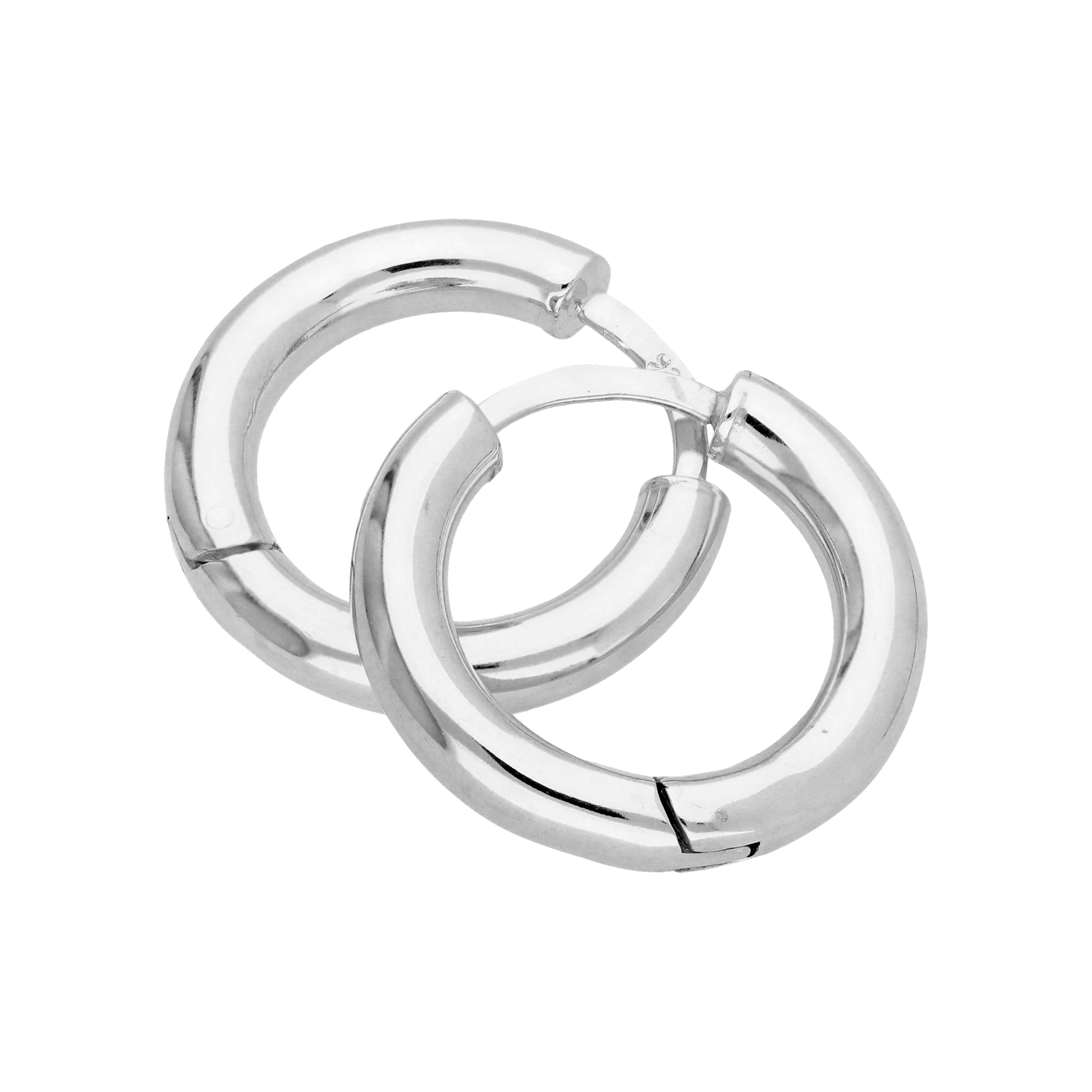 Sterlingsilber Klobig 20 mm Klappcreolen Ohrringe