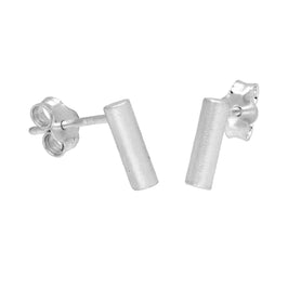 Einfach Sterlingsilber 8 mm Stab Ohrstecker