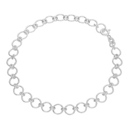 Sterlingsilber Einfach Rund Kettenglied Armband 18 cm