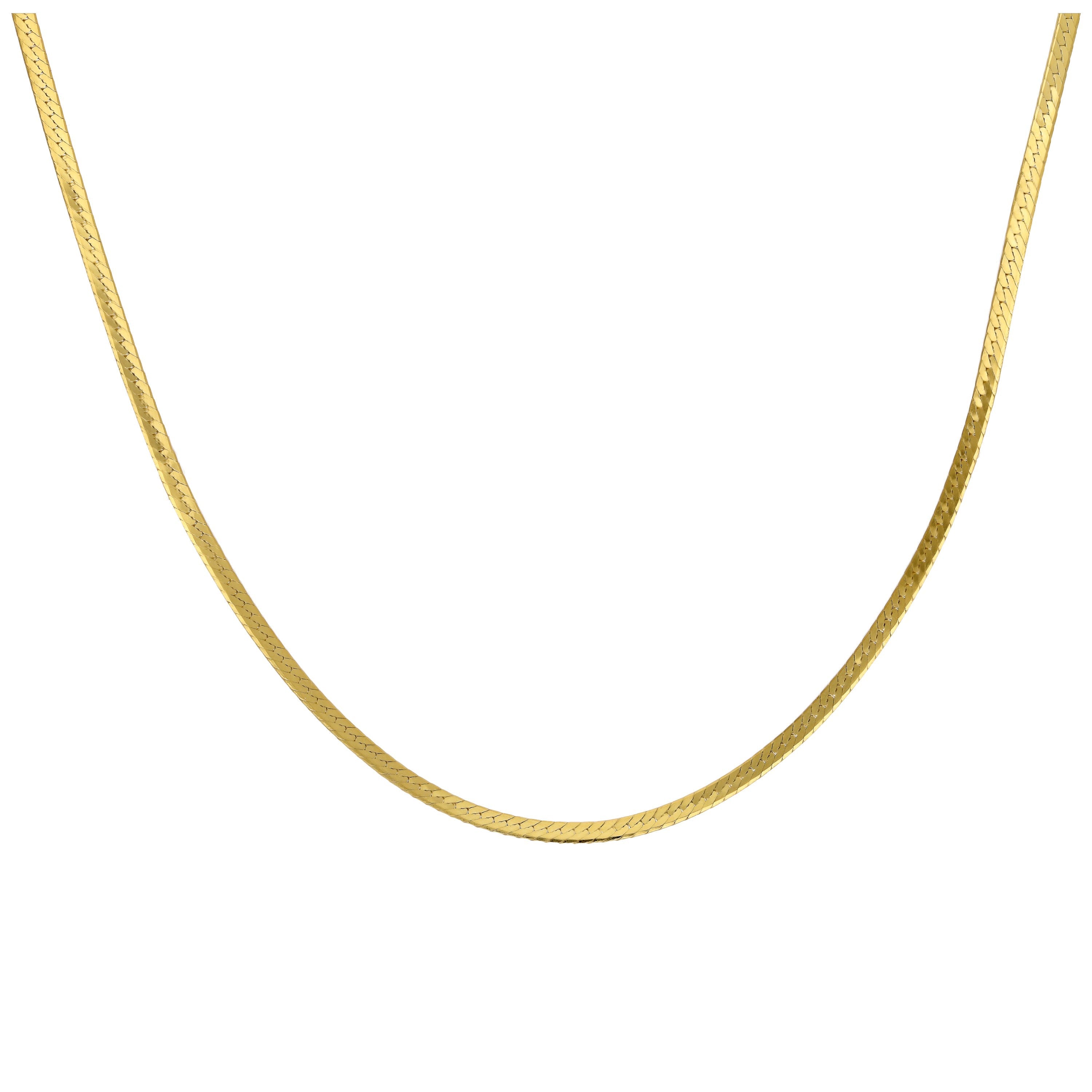 Vergoldet Sterlingsilber Schlangenkette Halskette 45,5 cm