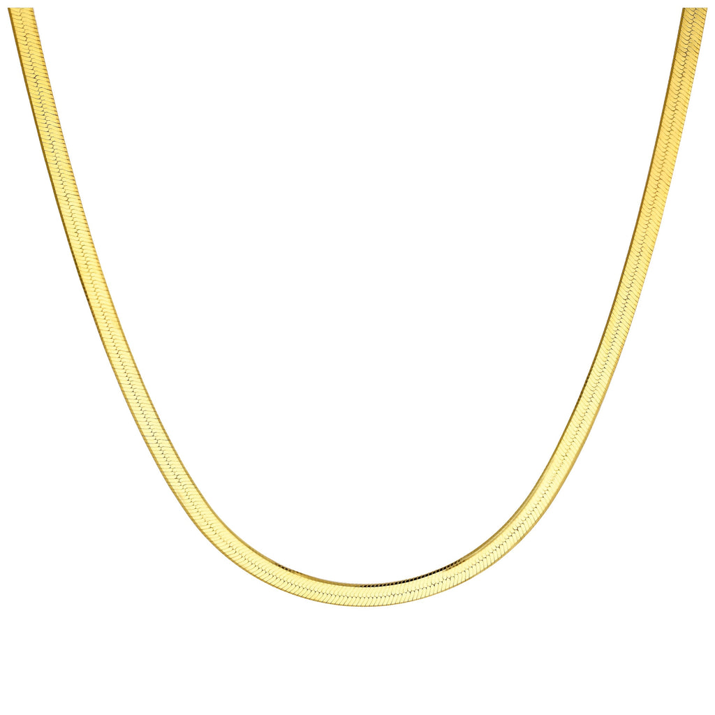 Vergoldet Sterlingsilber Schlangenkette Halskette 45,5 cm