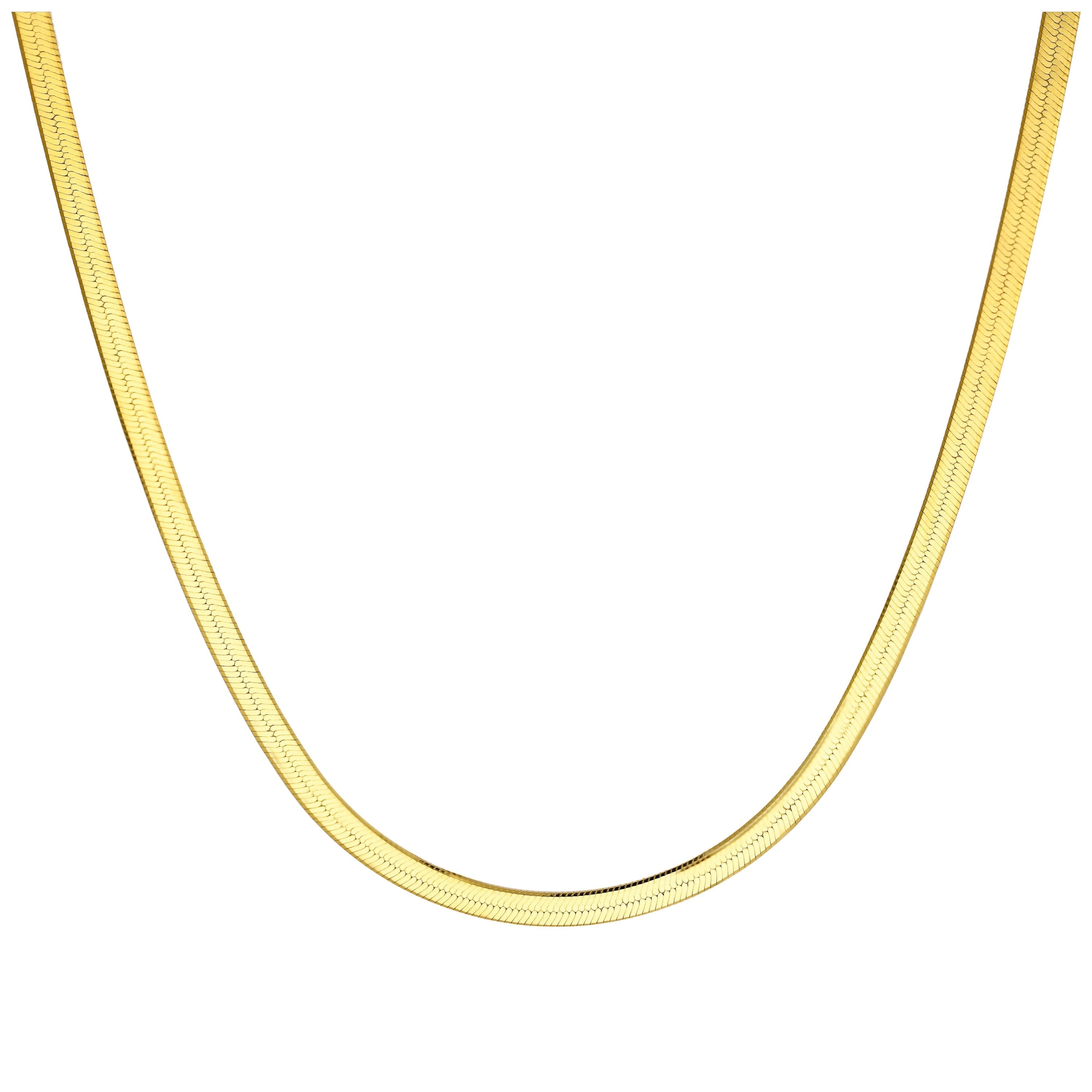 Vergoldet Sterlingsilber Schlangenkette Halskette 45,5 cm