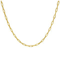 Vergoldet Sterlingsilber Flach Lang Kettenglied Halskette 45,5 cm