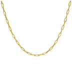 Vergoldet Sterlingsilber Flach Lang Kettenglied Halskette 45,5 cm