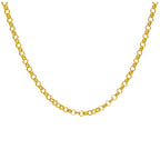 Vergoldet Sterlingsilber 3 mm Rolo Kette Halskette 45,5 cm