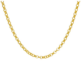 Vergoldet Sterlingsilber 3 mm Rolo Kette Halskette 45,5 cm