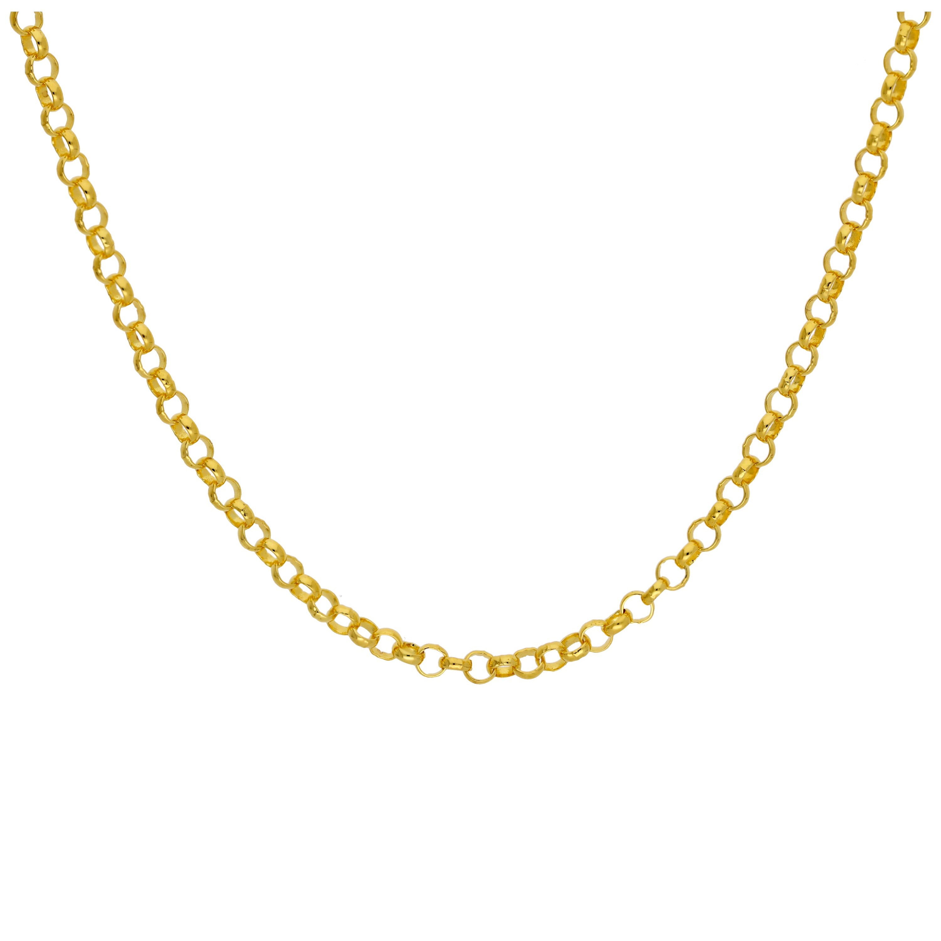 Vergoldet Sterlingsilber 3 mm Rolo Kette Halskette 45,5 cm
