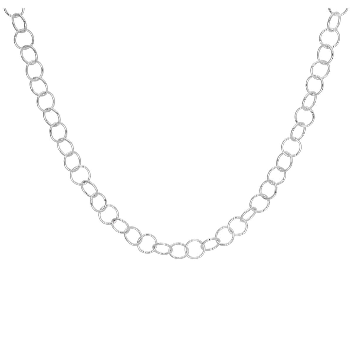 Sterlingsilber Licht 5 mm Rolo Kettenglied Halskette 45,5 cm