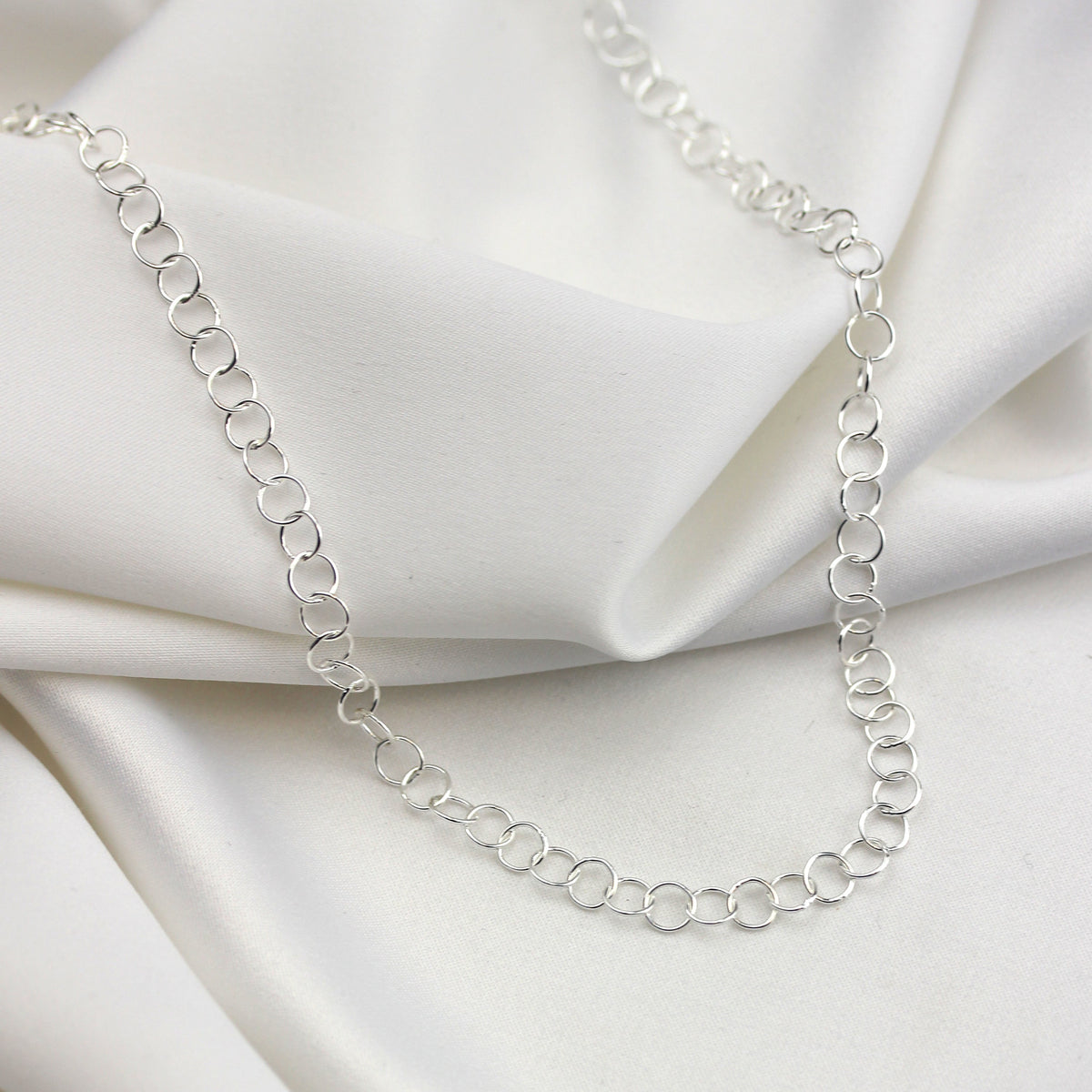 Sterlingsilber Licht 5 mm Rolo Kettenglied Halskette 45,5 cm
