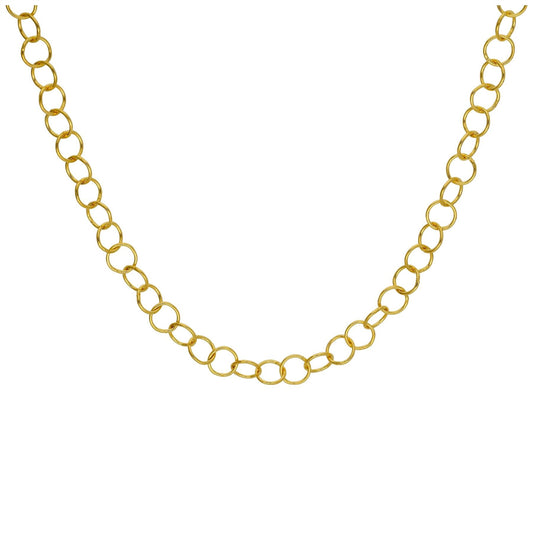 Vergoldete Sterling-Silber-Halskette mit leichten 5-mm-Rollokettengliedern, 18 Zoll