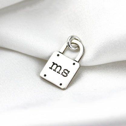 Maßgefertigt Sterlingsilber Initialen Vorhängeschloss Anhänger