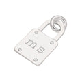 Individuell gefertigter Charm aus Sterlingsilber mit Initialen-Vorhängeschloss