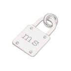 Individuell gefertigter Charm aus Sterlingsilber mit Initialen-Vorhängeschloss
