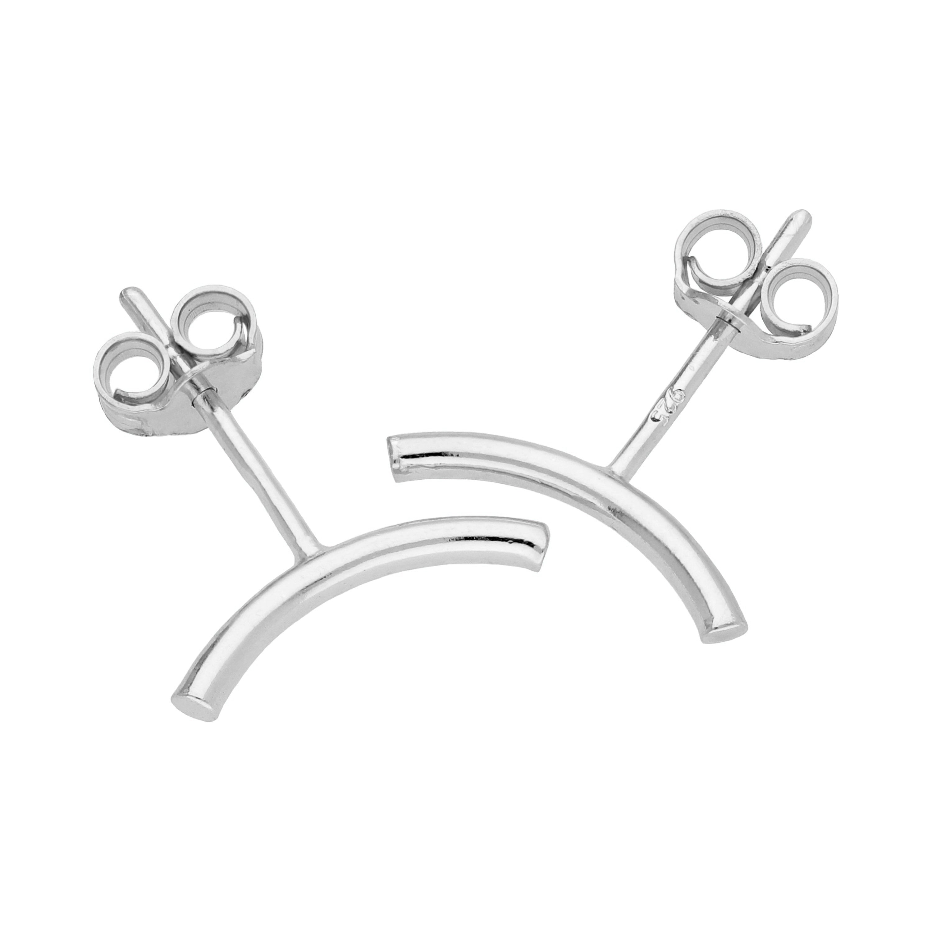 Sterlingsilber Geschwungen Stange Ohrstecker