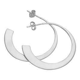  Sterlingsilber Flach Verjüngt Offen Creolen Ohrstecker
