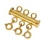 Vergoldet Sterlingsilber 3 - Reihig Überlagerungs Halskette Bolzenringverschluss