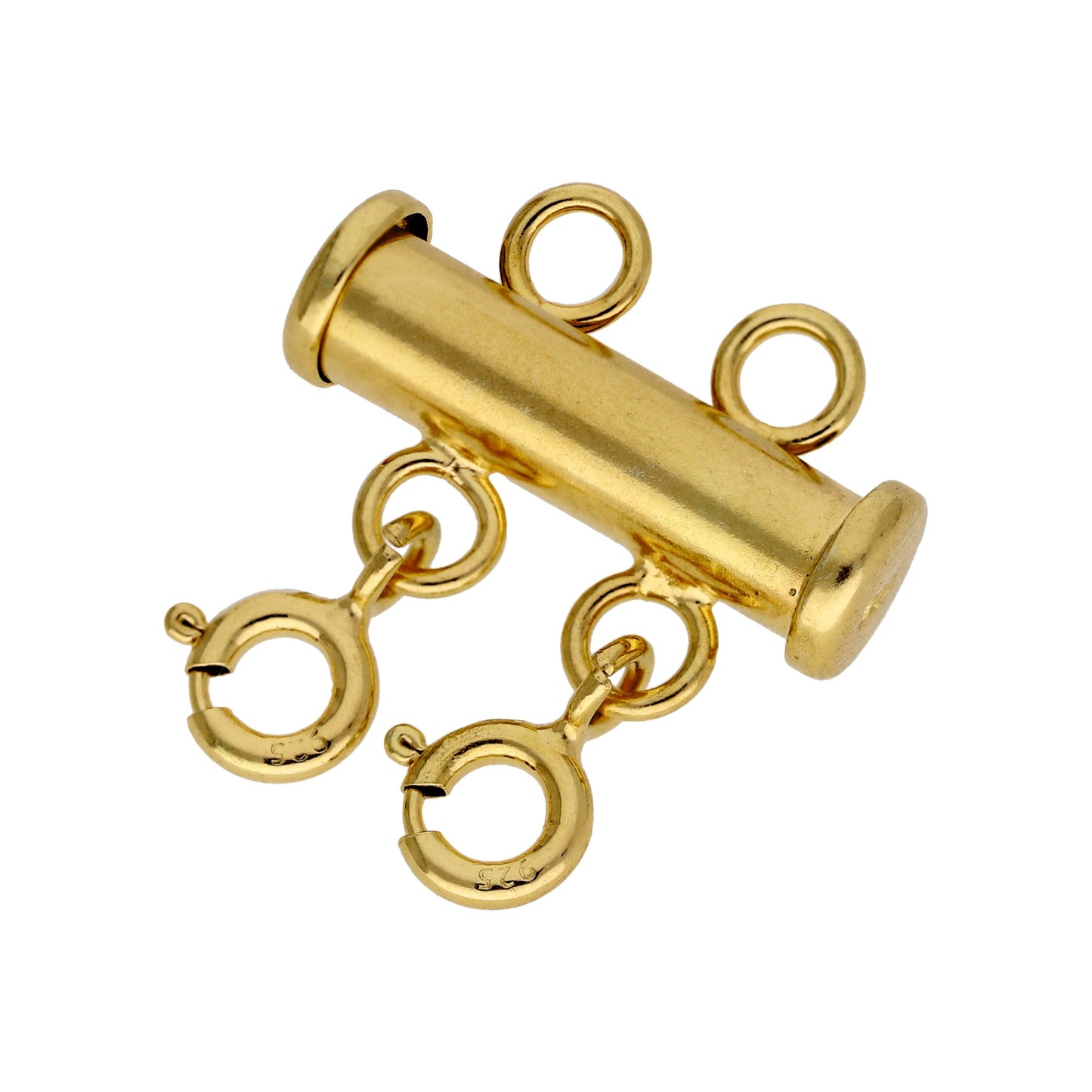 Vergoldet Sterlingsilber 2 - Reihig Überlagerungs Halskette Bolzenringverschluss