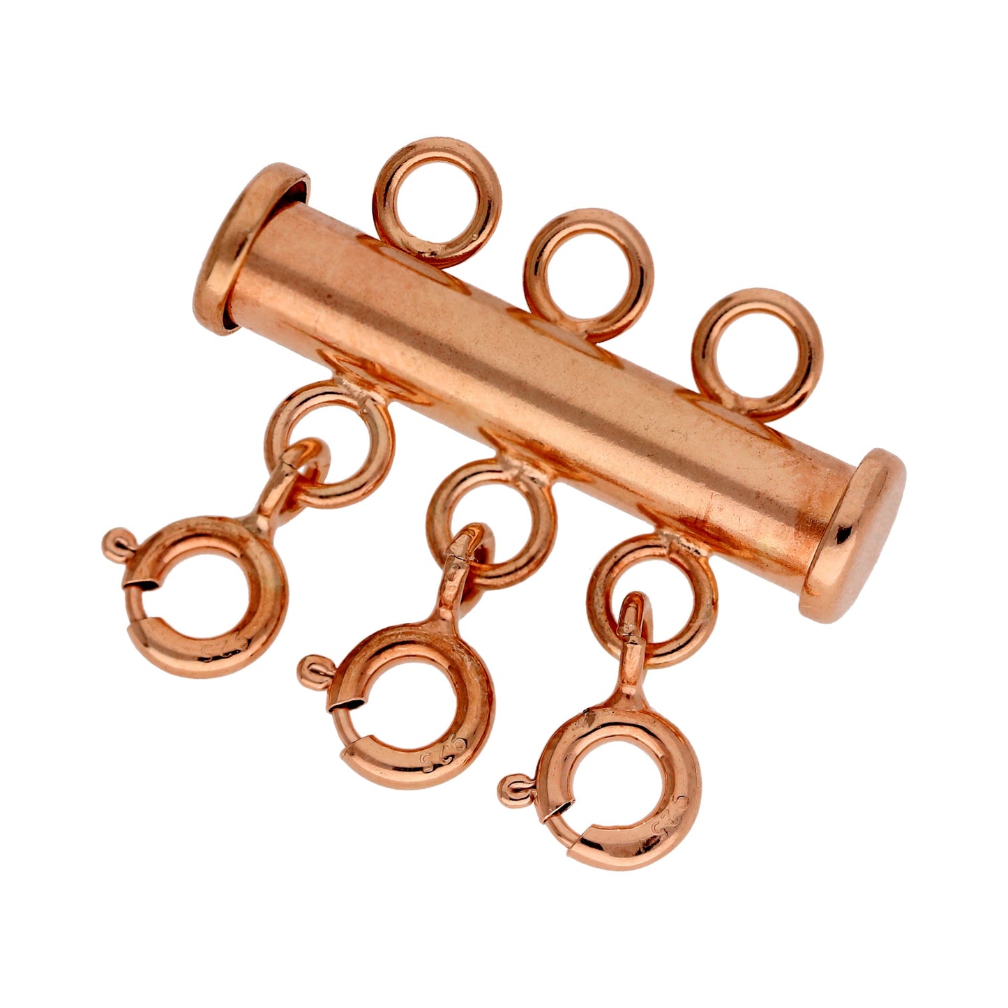 Rosévergoldet Sterlingsilber 3 - Reihig Überlagerungs Halskette Verschluss