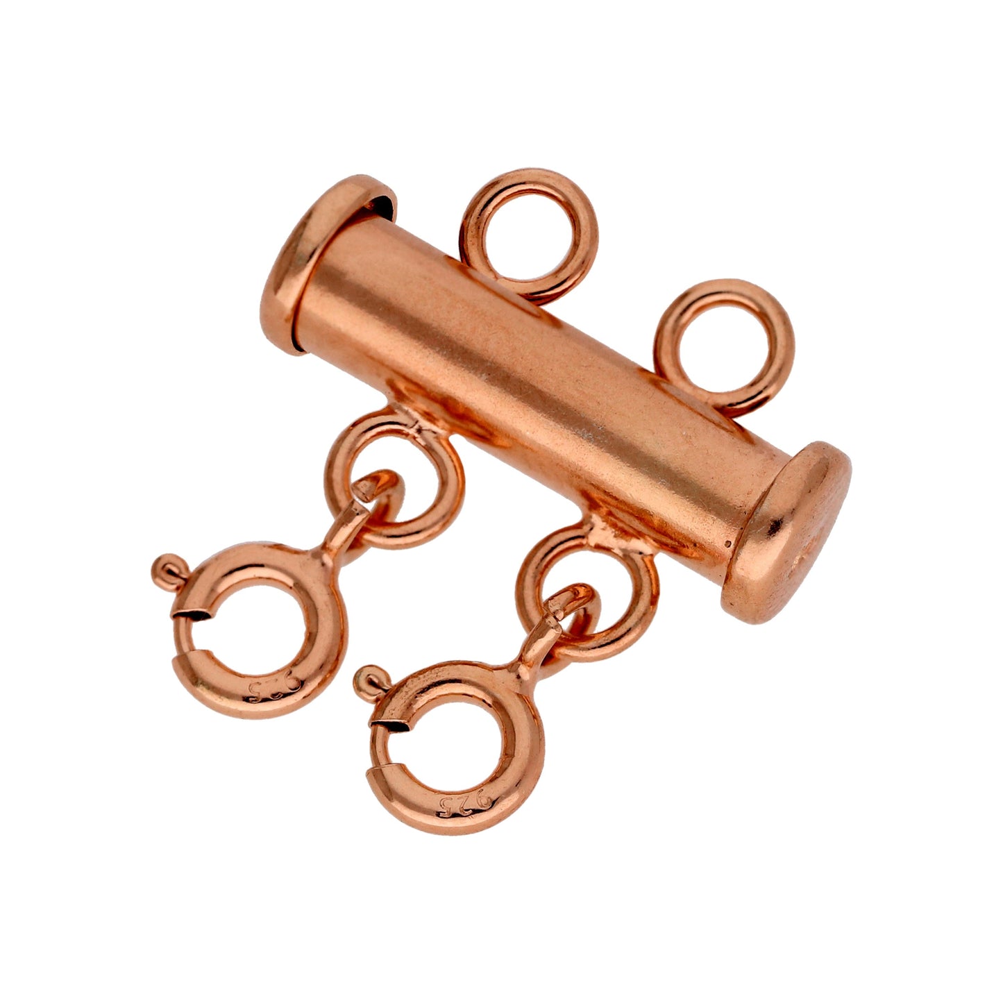 Rosévergoldet Sterlingsilber 2 - Reihig Überlagerungs Halskette Verschluss