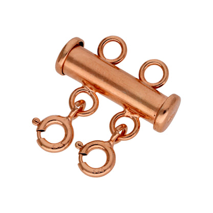 Rosévergoldet Sterlingsilber 2 - Reihig Überlagerungs Halskette Verschluss