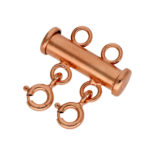 Rosévergoldet Sterlingsilber 2 - Reihig Überlagerungs Halskette Verschluss