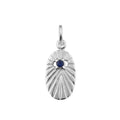 Sterlingsilber Saphir CZ Stern Oval Medaillon Anhänger