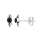 Klein Sterlingsilber Kügelchen Schwarz Ohrstecker