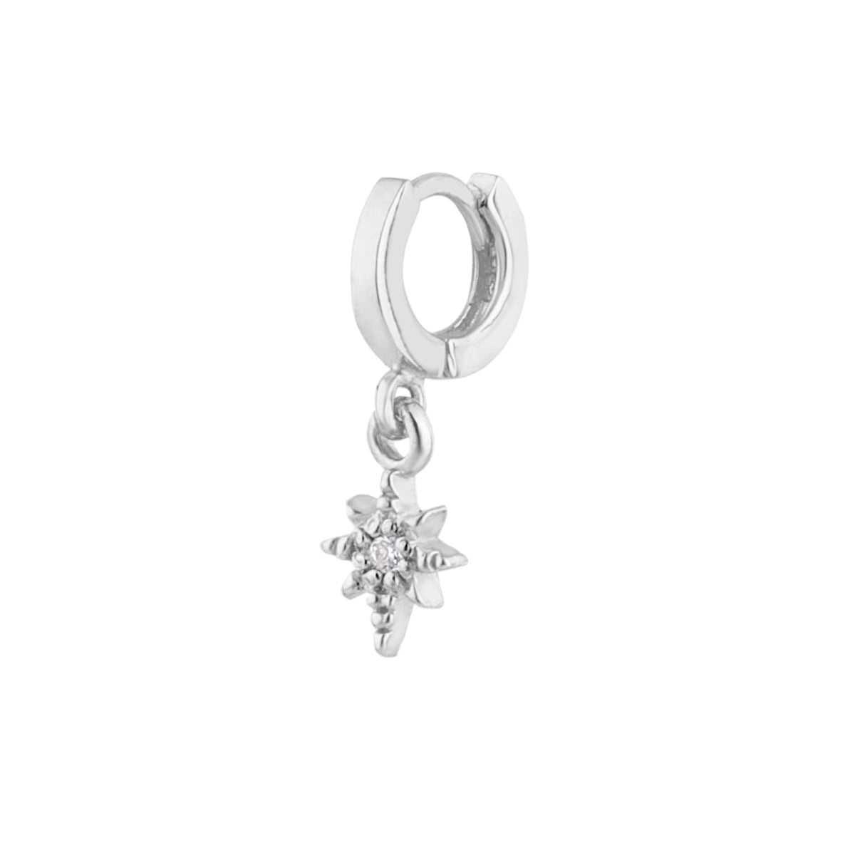 Winzig Sterlingsilber CZ Stern Anhänger 26Ga 8 mm Helix Creolen Ohrring
