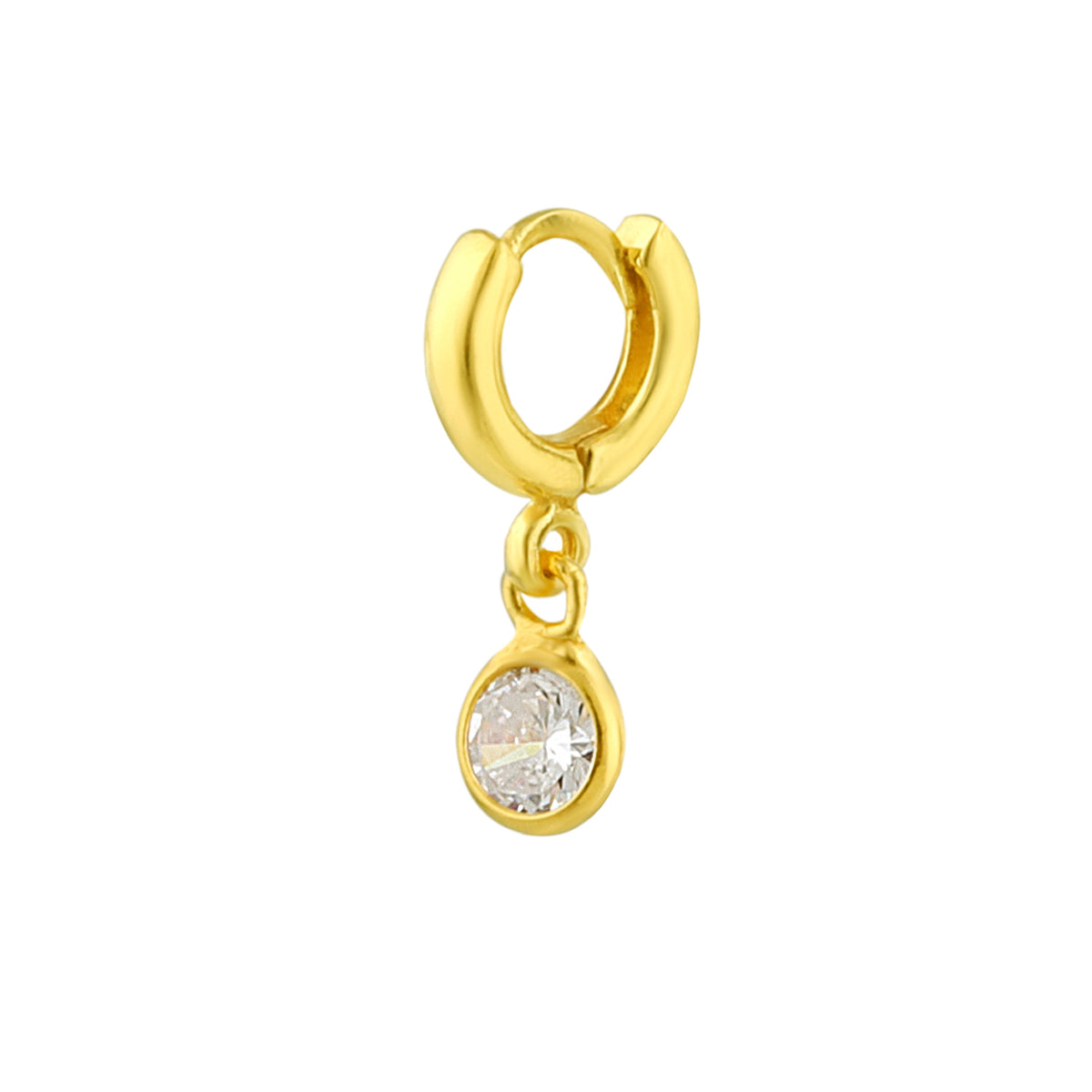 Winziges Helix-Piercing aus vergoldetem Sterlingsilber mit Zirkonia, 8 mm, 26Ga