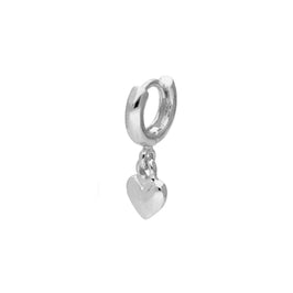 Winzig Sterlingsilber Geschwollenes Herz 8 mm Helix 26Ga Creolen Ohrring