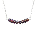 Verstellbare Halskette aus Sterlingsilber mit CZ-Amethystperle, 40 cm