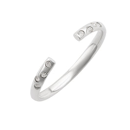 Offener verstellbarer Ring aus Sterlingsilber mit Zirkonia