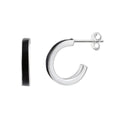 Sterlingsilber Schwarz 13 mm Creolen Ohrstecker