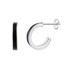 Sterlingsilber Schwarz 13 mm Creolen Ohrstecker
