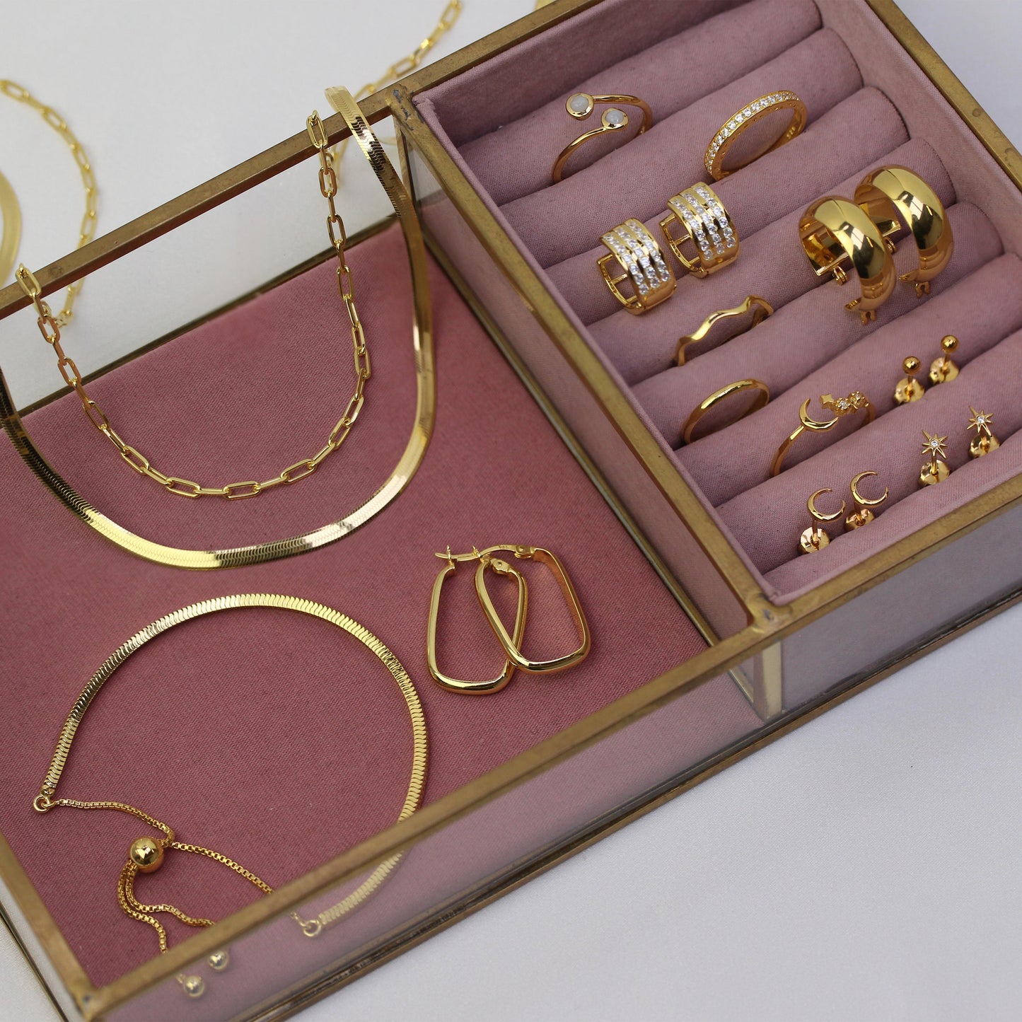 Vergoldet Sterlingsilber Mond Stern Ohrstecker Satz