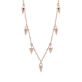 Rosévergoldetes Sterlingsilber Multi Spike 16 Zoll Halskette