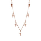 Rosévergoldetes Sterlingsilber Multi Spike 16 Zoll Halskette