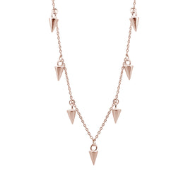 Rosévergoldetes Sterlingsilber Multi Spike 16 Zoll Halskette