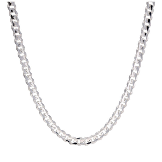 Halskette aus Sterlingsilber mit Diamantschliff, 3 mm, 18 Zoll