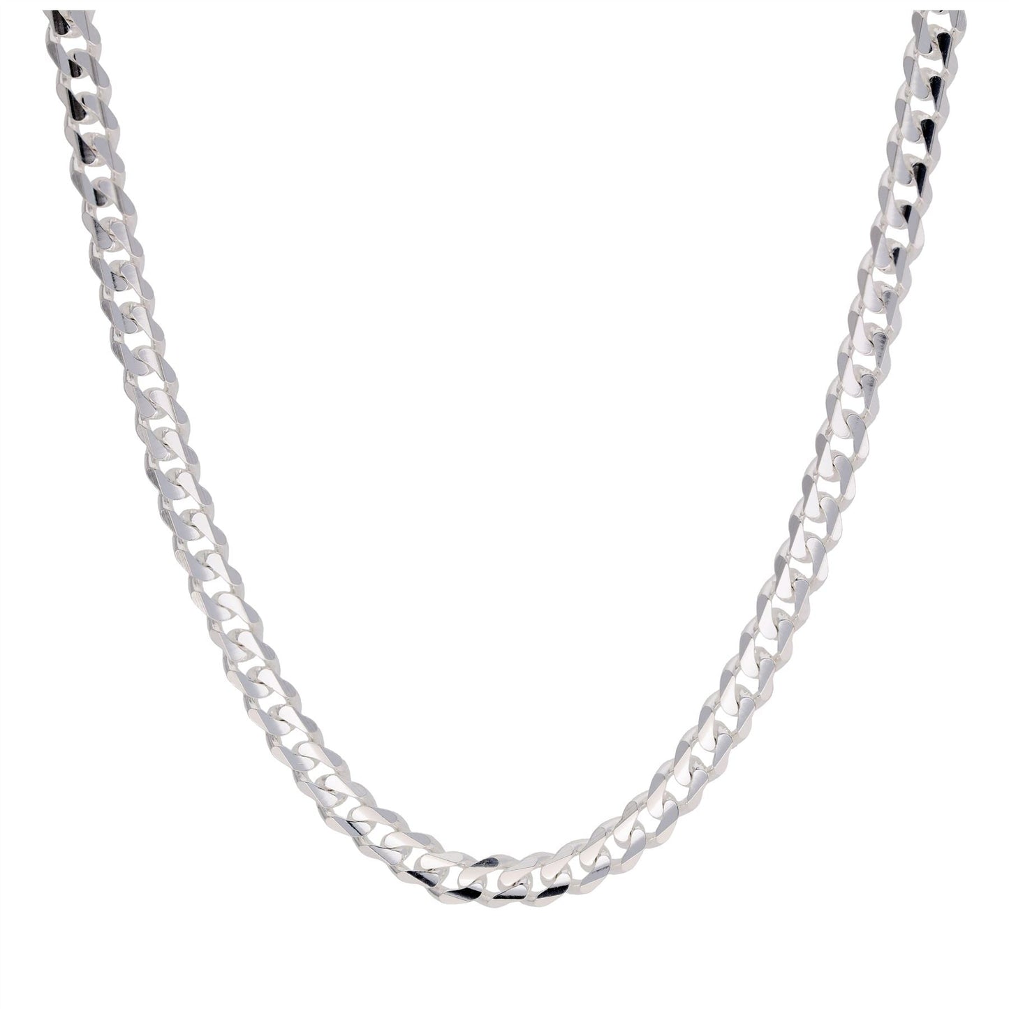 Sterling Silver Diamond Cut 3mm Curb Chain Necklace 18 Inch