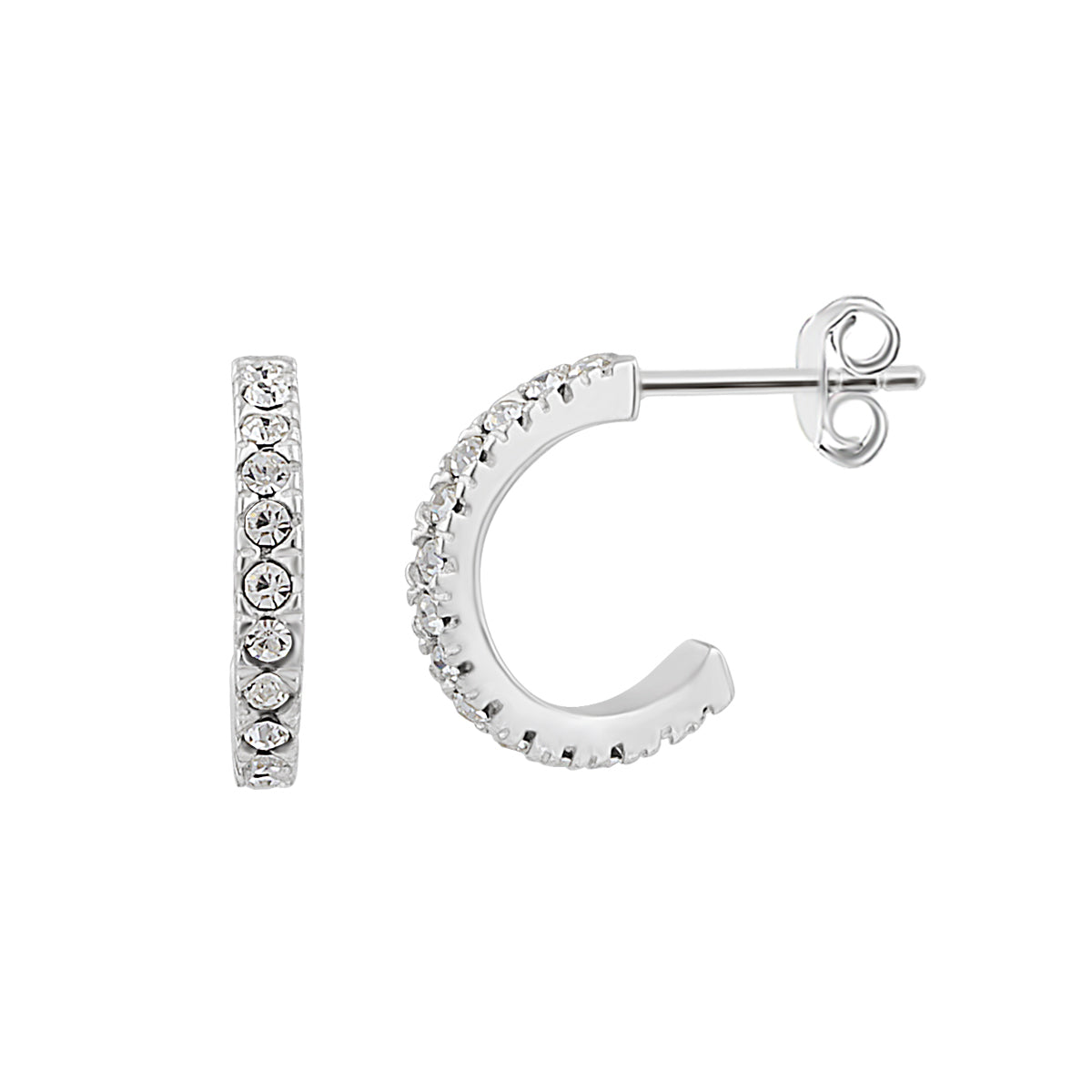 Sterlingsilber CZ Offen 10 mm Creolen Ohrstecker