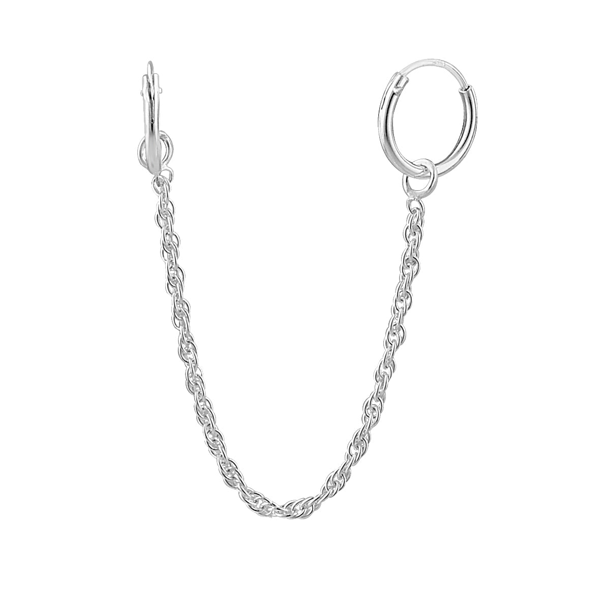 Sterlingsilber Singapur Kette Doppel 10 mm Creolen Ohrring
